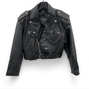 Vintage 80’s Wilson Women's Classic Black Leather Biker Jacket